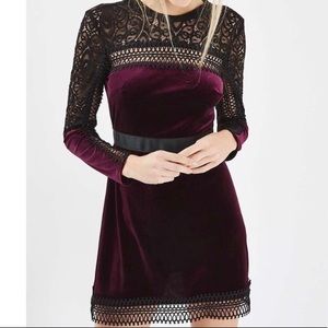 Topshop Velvet and Lace Dress